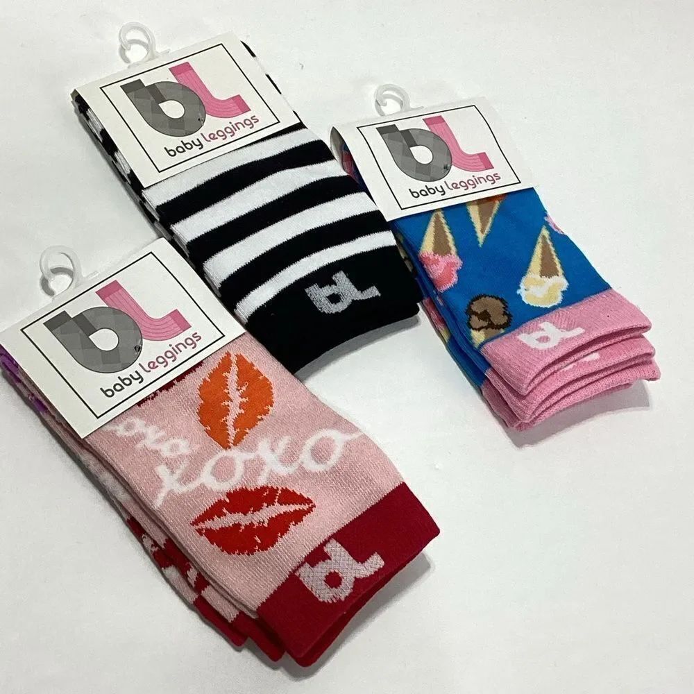 Baby Leggings Brand Baby Leggings NEW Lot of 3 Ice Cream XOXO Lips